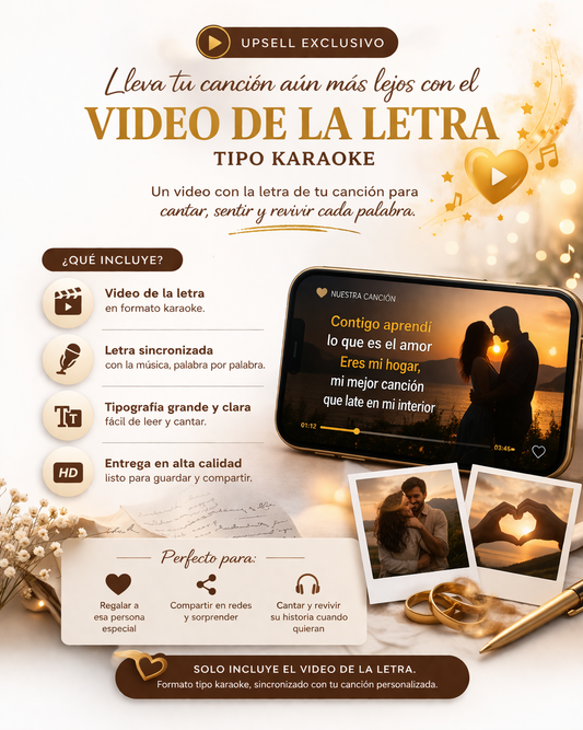 VIDEO LETRA DE TU CANCIÓN PERSOANLIZADA
